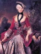 antoine pesne Portrait of Sophie Marie Grafin Voss oil